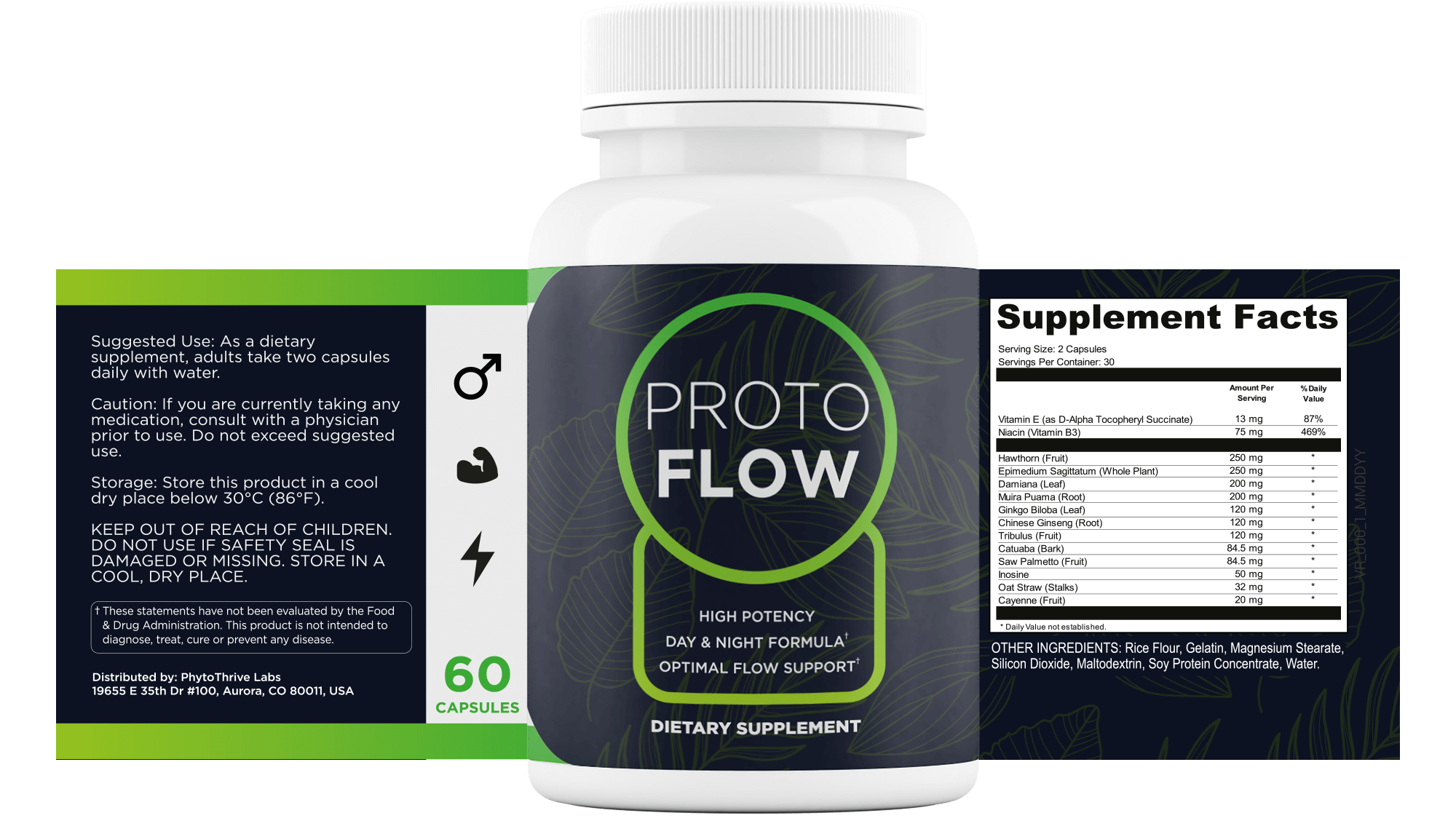 Protoflow bottle and supplement facts image